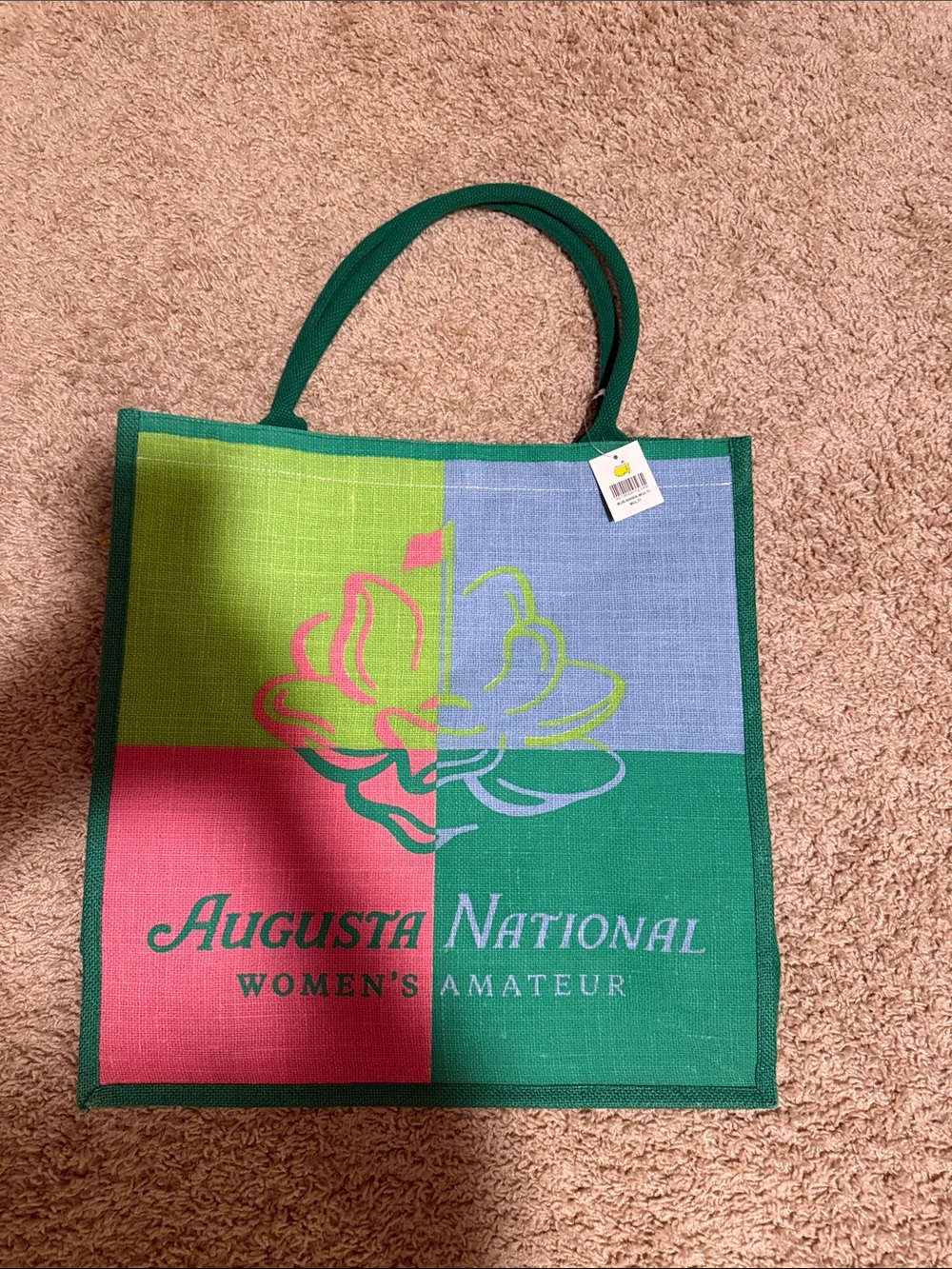 Masters Colorblock Tote Bag in Green, Pink, Blue, and Lime. New with tag.